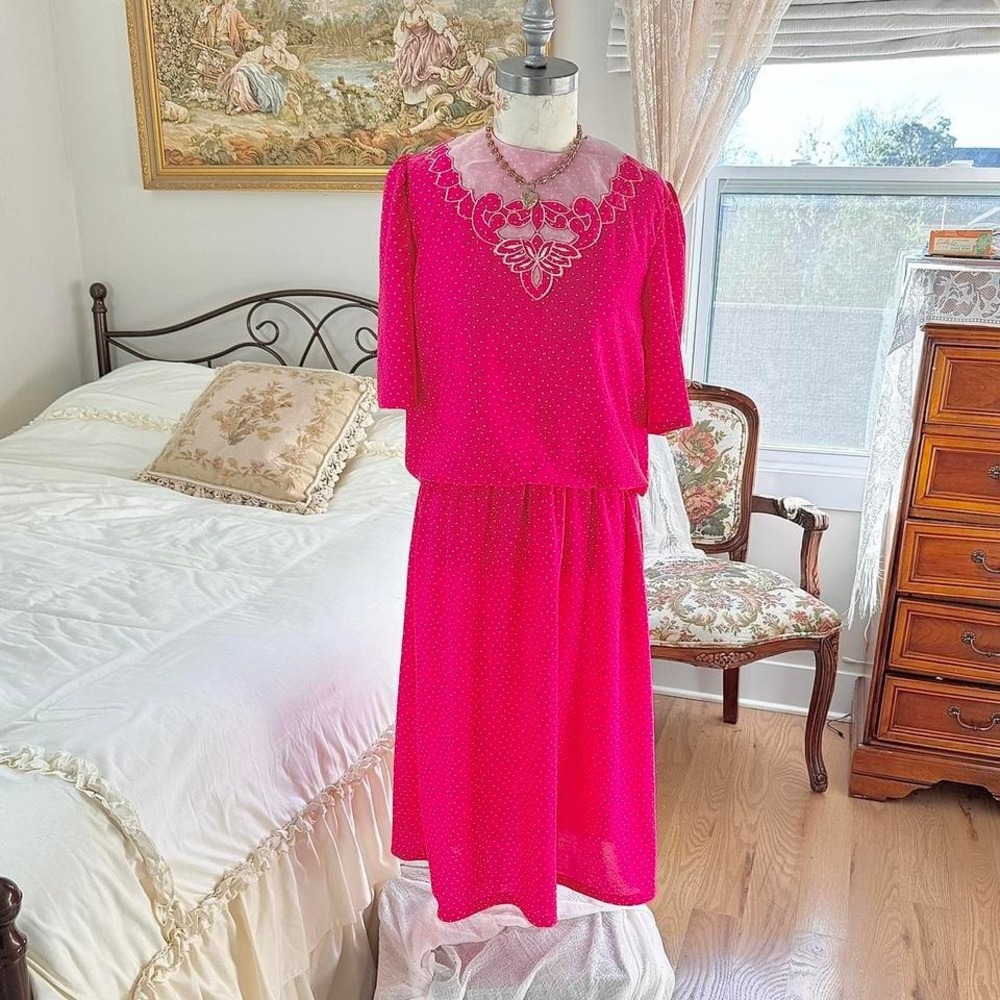 hot pink midi dress 80s glamax hot pink midi dress size 18